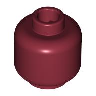 Lego Minifig Head [Plain] [Blocked Open Stud] / Dark Red