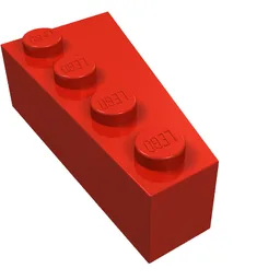 Brick Wedged, Angled 4 x 2 Left / Red