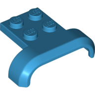 Lego Wheel Arch, Mudguard 3 x 4 with 2 x 2 Plate / Dark Azure