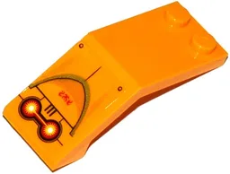 Windscreen 5 x 2 x 1 2/3 with Fire Cores, Red Alien Characters and Rivets Pattern (Sticker) - Set 70144