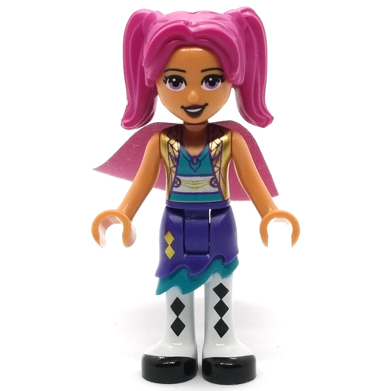 Lego Camila - Gold Jacket, Dark Purple Skirt, Magenta Hair, Cape