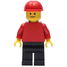 Man, Red Torso, Black Legs, Red Hard Hat (3626b Head)