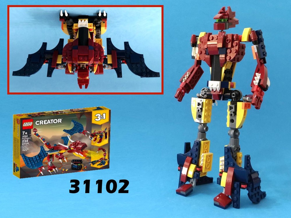 Lego Transformer Bat aka Mindwipe from LEGO Creator 31102: Fire Dragon