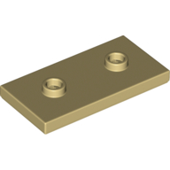 Lego Plate Special 2 x 4 with Groove and Two Center Studs (Jumper) / Tan