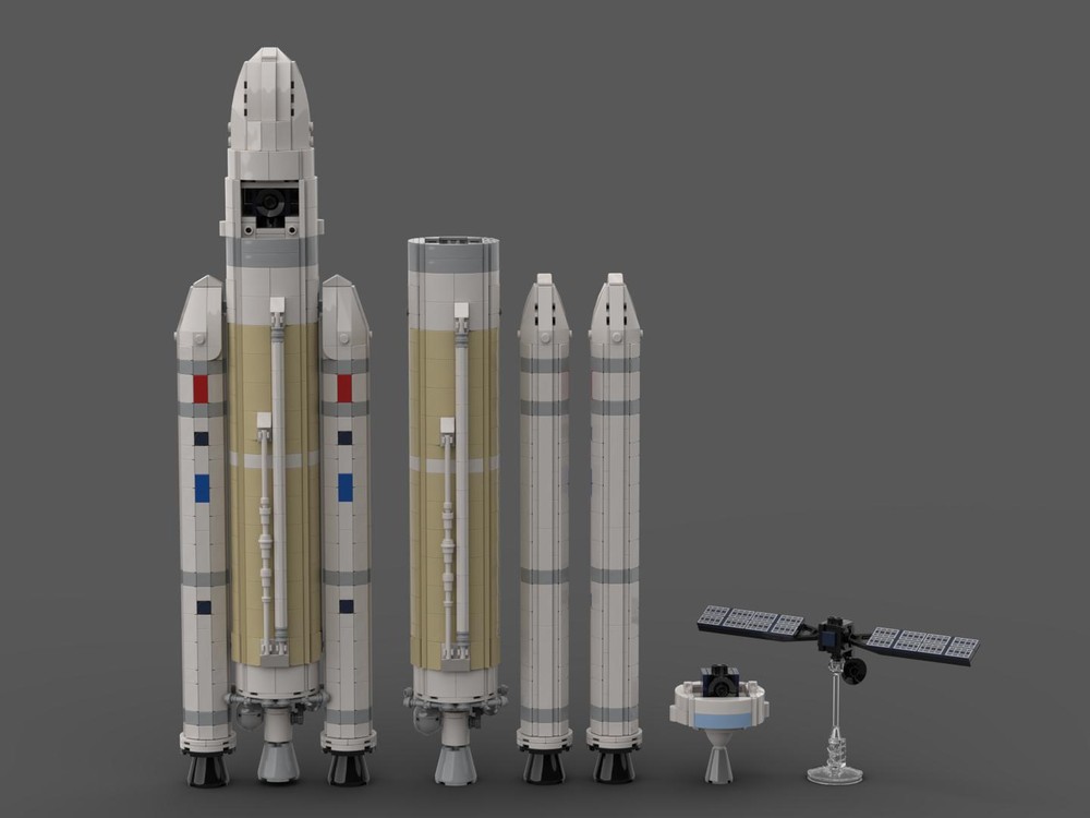 Lego Ariane 5 G+ with Rosetta probe [1:110 Saturn V scale] ESA Arianespace