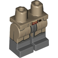 Lego Hips with Dark Tan Legs and Dark Bluish Gray Boots Pattern with Open Robe print / Dark Tan