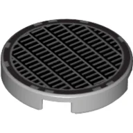 Tile Round 2 x 2 with Fine Mesh Grille Print / Light Bluish Gray