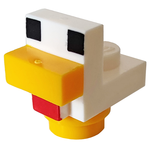 Lego Minecraft Chicken, Baby with Bright Light Orange Feet - Brick Built