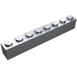 Brick 1 x 8 / Metallic Silver
