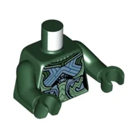 Torso, Blue/Medium Blue/Sand Green Armor (Nakia) Print, Dark Green Arms and Hands / Dark Green