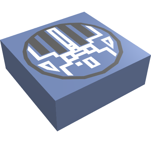 Lego Tile 1 x 1 with Hatch Print / Sand Blue