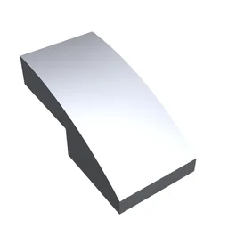 Brick Curved 2 x 1 No Studs [1/2 Bow] / Metallic Silver