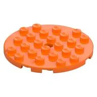 Plate Round 6 x 6 with Hole / Orange