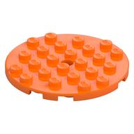 Lego Plate Round 6 x 6 with Hole / Orange