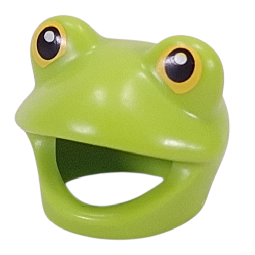 Lego Costume / Mask, Frog with Black Eyes / Lime
