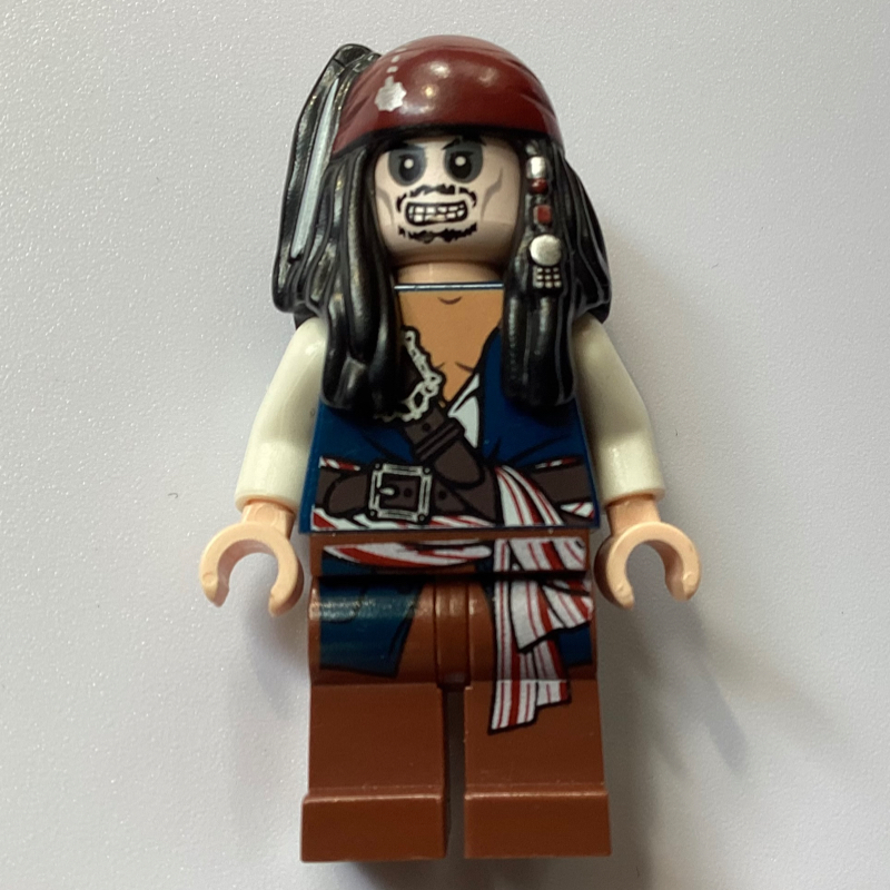 Lego Captain Jack Sparrow with Skeleton Face - 3626c Head