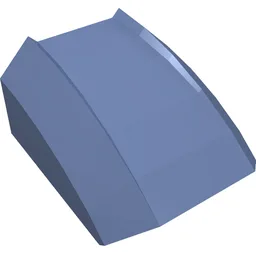 Brick Curved 2 x 2 with Lip, No Studs / Sand Blue