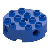 Lego Brick Round 4 x 4 with 4 Side Pin Holes and Center Axle Hole / Blue