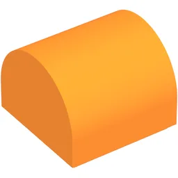 Brick Curved 1 x 1 x 2/3 Double Curved Top, No Studs / Orange