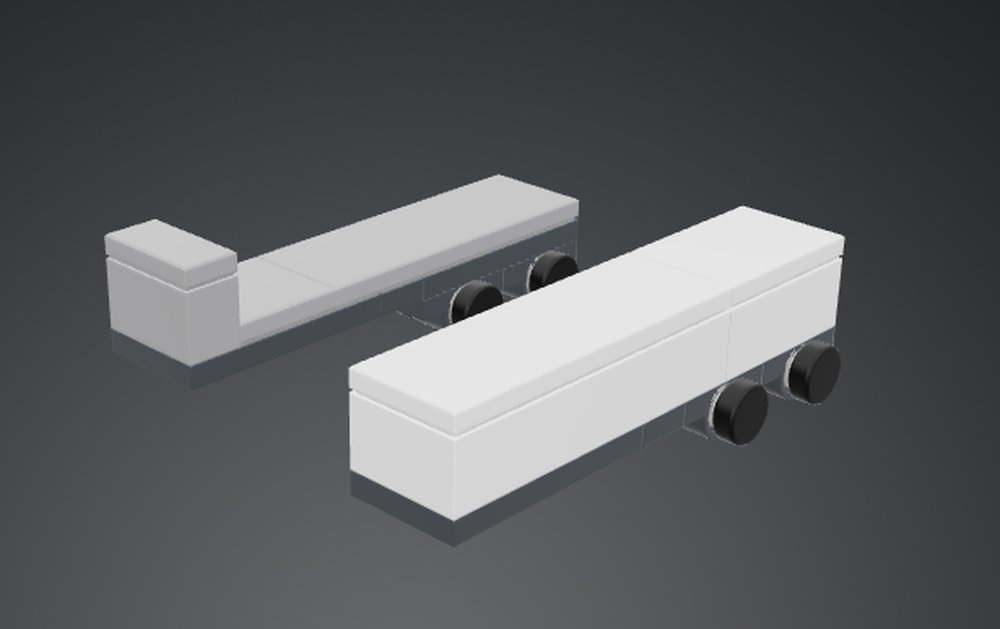 Lego Micro flat bed and box trailer for Micro semi
