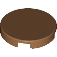 Tile Round 2 x 2 with Bottom Stud Holder / Medium Nougat