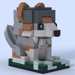 Gray Wolf Brickheadz