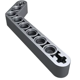 Technic Beam 1 x 9 Bent (7 - 3) Thick / Metallic Silver
