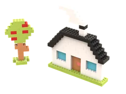 Basic house and apple tree