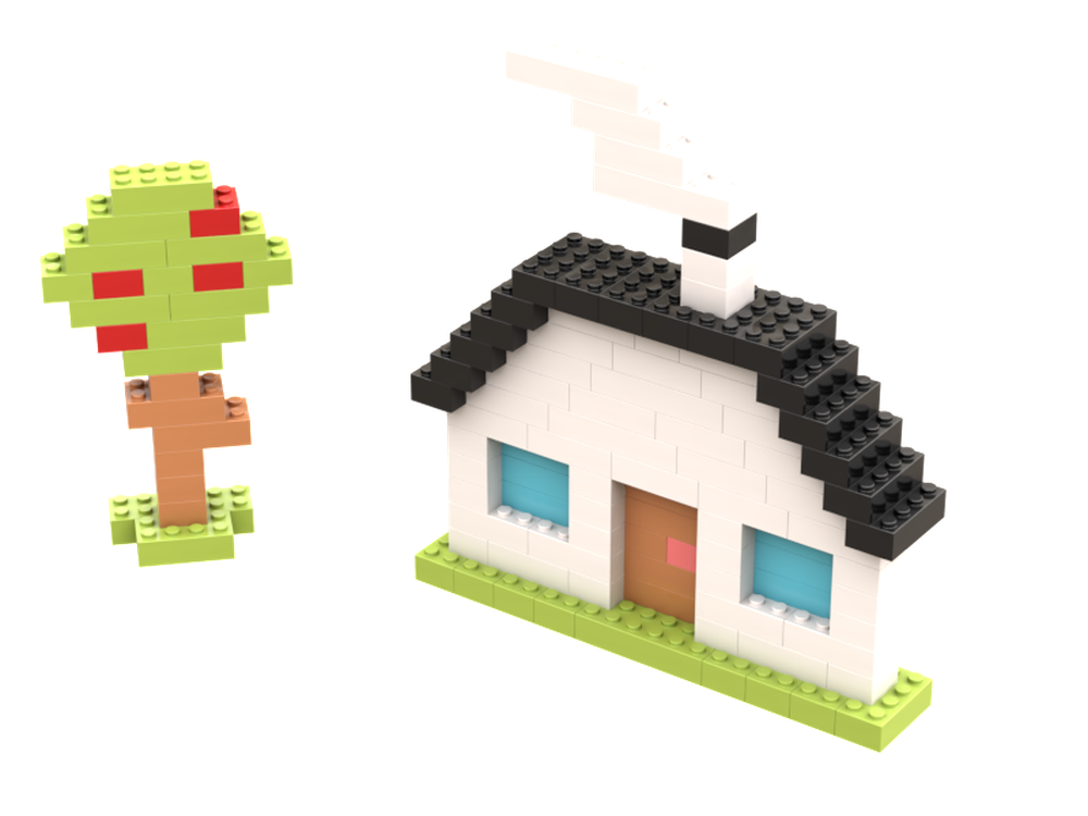 Lego Basic house and apple tree