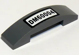 Slope, Curved 4 x 1 x 2/3 Double with 'DM60004' on White Background Pattern (Sticker) - Set 60004