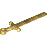 Lego Weapon Sword / Greatsword Round / Chrome Gold