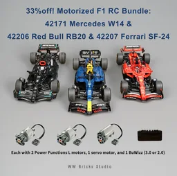 33% Off! Motorized F1 RC Bundle – 42171 Mercedes W14 & 42206 Red Bull RB20 & 42207 SF-24 F1 Car