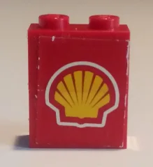 Stickered Assembly 2 x 1 x 2 with Shell Logo Pattern (Sticker) - Set 1253-1