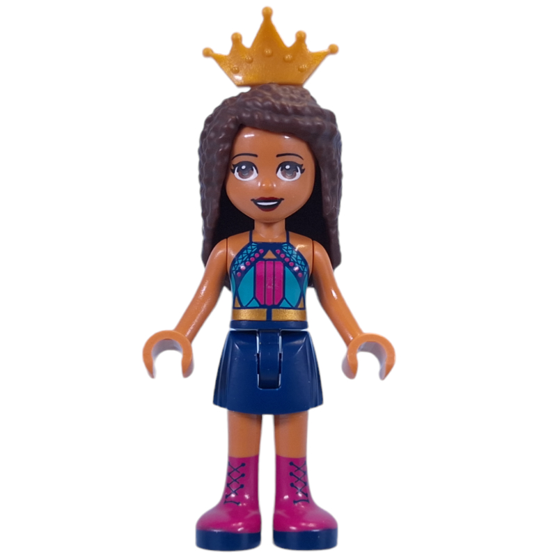 Lego Andrea - Dark Turquoise Top, Dark Blue Skirt, Crown