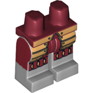 Lego Hips and Light Bluish Gray Legs with Gold Belt and Armor Print / Dark Red