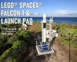 SpaceX Falcon 1 & Launch Pad [Saturn V scale]