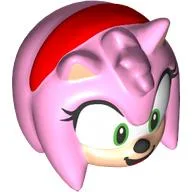 Minifig Head Special, Hedgehog, Amy Rose Print / Bright Pink