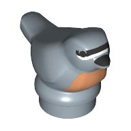 Lego Animal, Bird, Small with White/Black Bands on Face, Black Eyes, Coral Chest (Nuthatch) print