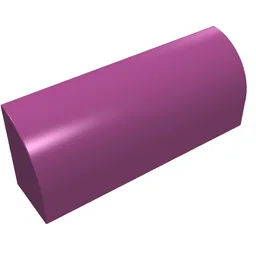 Brick Curved 1 x 4 x 1 1/3 No Studs, Lowered Inside Support / Magenta