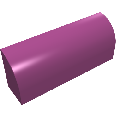 Lego Brick Curved 1 x 4 x 1 1/3 No Studs, Lowered Inside Support / Magenta