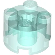Brick Round 2 x 2 with Axle Hole / Trans-Light Blue