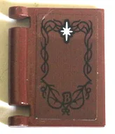 Minifigure, Utensil Book Cover with Black Ornate Filigree Border with Capital Letter B and White Star Pattern (Sticker) - Set 10316