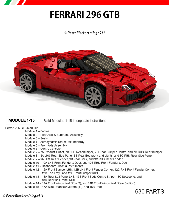 Lego Ferrari 296 GTB (2022) - 1:21 Miniland Advanced