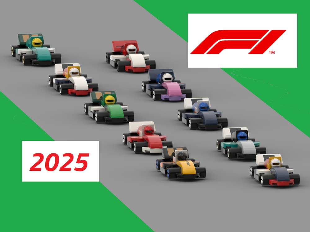 Lego Formula 1 microscale peloton 2025 / starting grid cars