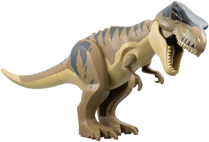 Lego Dinosaur Tyrannosaurus rex with Dark Tan Back and Dark Bluish Gray Markings