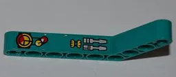 Technic, Liftarm, Modified Bent Thick 1 x 9 (6 - 4) with Gauges and Levers Pattern Model Left Side (Sticker) - Set 8269