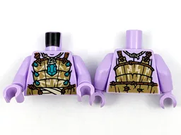 Torso Dark Tan Armor, Dark Turquoise Jewel and Spikes, Dark Orange Ropes Pattern / Lavender Arms / Lavender Hands
