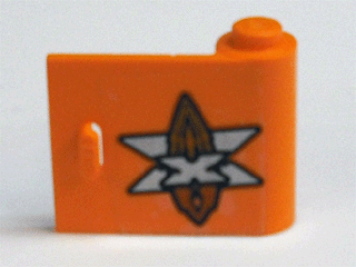 Lego Door 1 x 3 x 2 Right with Silver Island Xtreme Stunts Logo Pattern (Sticker) - Set 6739