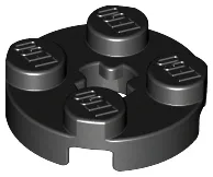 Plate, Round 2 x 2 with Axle Hole / Black