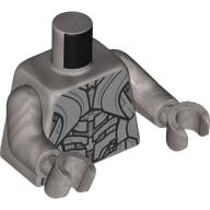Lego Torso, Robot Body, Armor Plating, Flat Silver Arms and Hands / Flat Silver